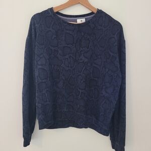 Sundry Python Cropped Pullover Size 1 (small) Blue and Black Print